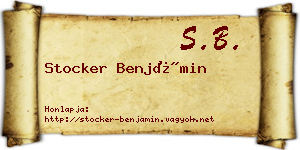 Stocker Benjámin névjegykártya